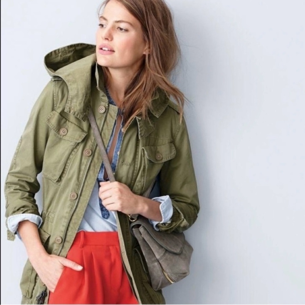 Olive Green J Crew Women’s Utility Jacket